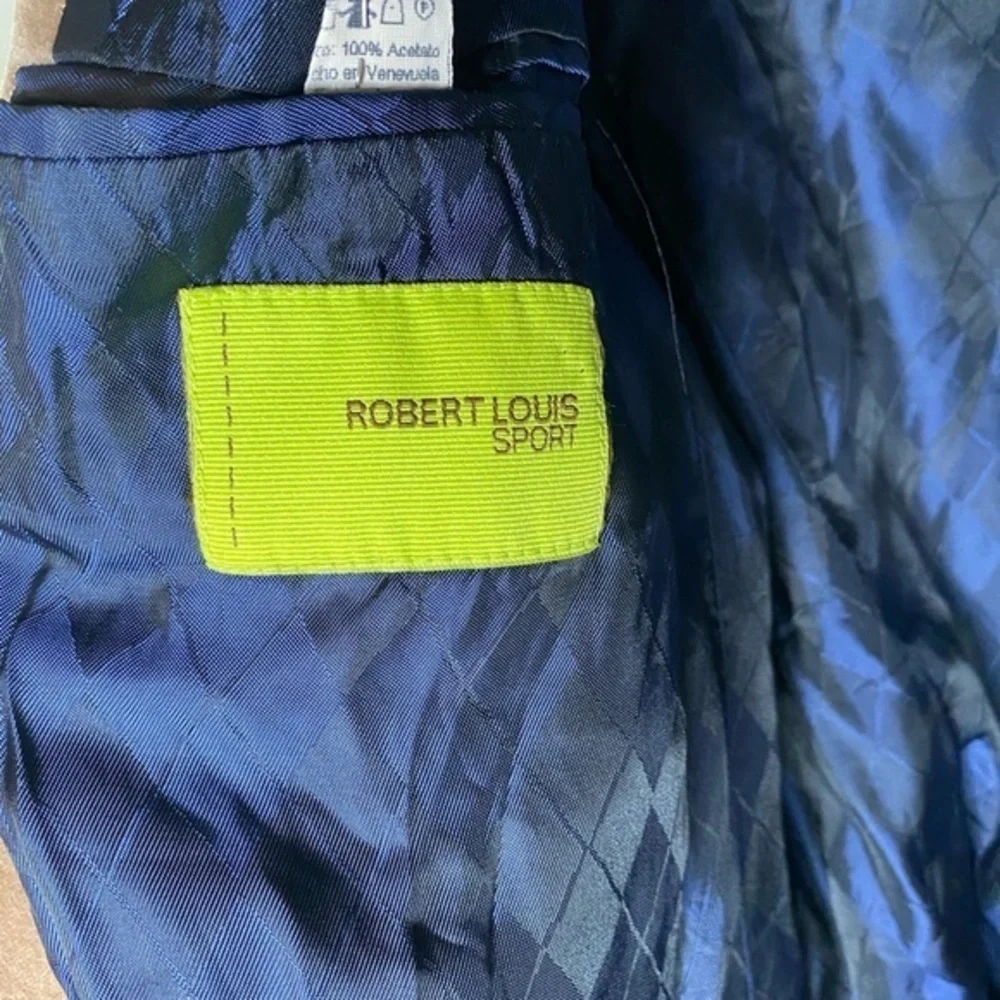 Robert Louis Blazer‎ Luxury Sports Coat Tan Velvet Velour Men Sz 44R Venezula